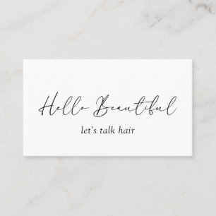 Minimal Simple QR Code Modern Hair Stylist Elegant Business Card