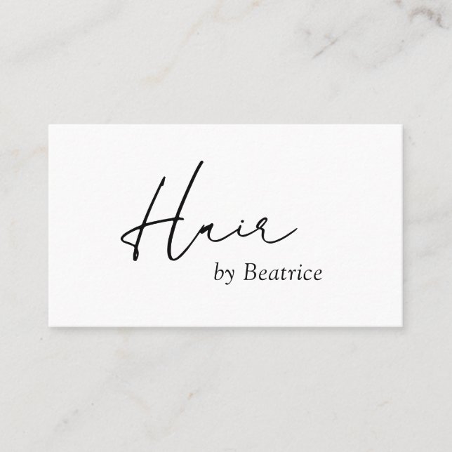Minimal Simple QR Code Modern Hair Stylist Elegant Business Card (Front)