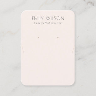 Minimal Simple Soft Blush Pink Earring Necklace Business Card