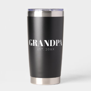 Minimal Simple Text Grandpa Established Est Year Insulated Tumbler