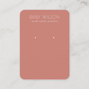 Minimal Simple Tomato Red Muted Earring Display Business Card