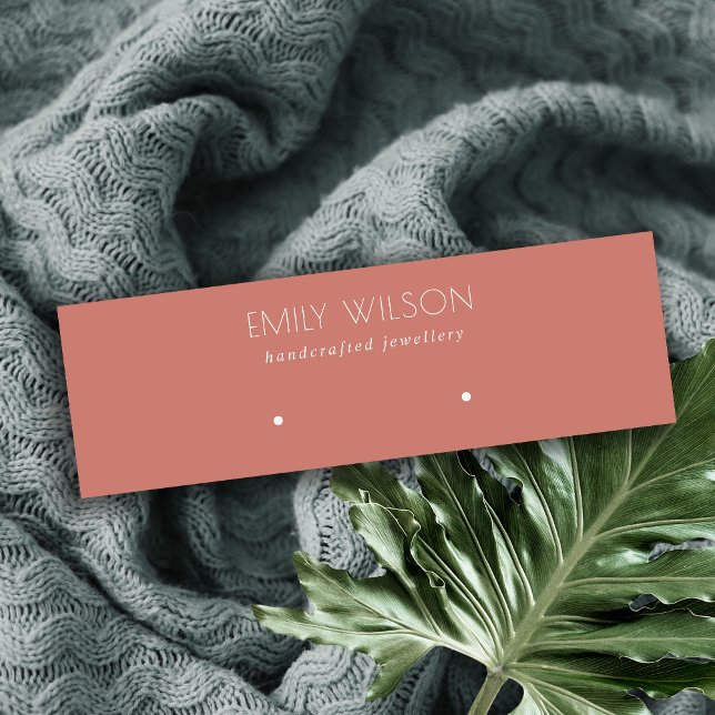 Minimal Simple Tomato Red Muted Earring Display Mini Business Card (Creator Uploaded)