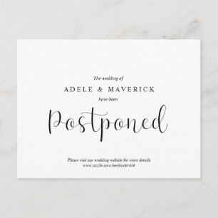 Minimal simple, Wedding invitation Postponed Postcard