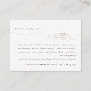 Minimal Simple Wedding Ring   Blush Recipe Request Enclosure Card