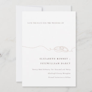 Minimal Simple Wedding Rings   Blush Pink Save The Date