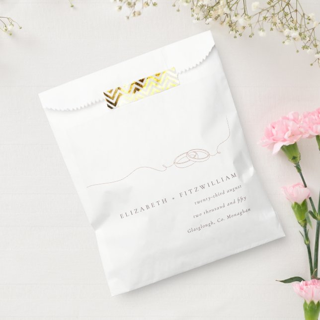 Minimal Simple Wedding Rings Blush Pink Wedding   Favour Bags (Sealed)