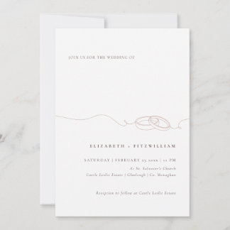 Minimal Simple Wedding Rings | Blush Pink Wedding Invitation