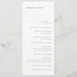Minimal Simple Wedding Rings Blush Pink Wedding Programme