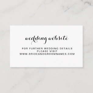 Minimal Simple Wedding Website Enclosure Card