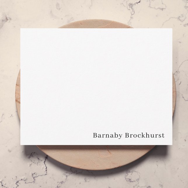Minimal Simple White Classic Masculine Card (Minimal landscape note card by Guava – sleek, simple, and customizable)