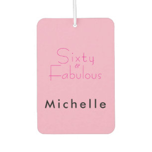 Minimal Sixty & Fabulous 60th Birthday Party Car Air Freshener