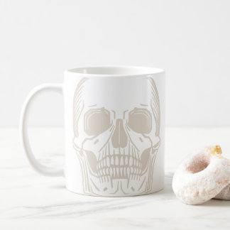 Minimal Skull Coffee First Mug