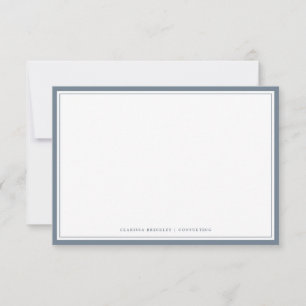Minimal Slate Blue Flat Note Card