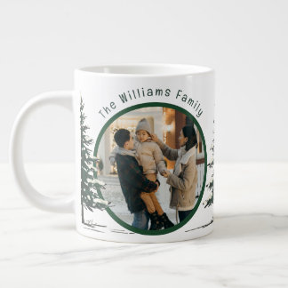 Minimal Snow Christmas Tree Winter Holiday Large Coffee Mug