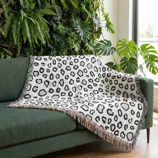 Minimal Snow Leopard Inspired Spots Throw Blanket (Creator Uploaded)