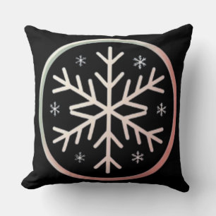 Minimal Snowflake Icon –  Winter Holiday design  Cushion