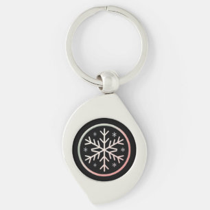 Minimal Snowflake Icon –  Winter Holiday design  Key Ring