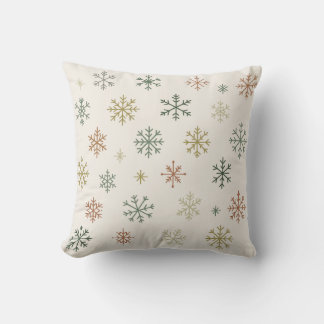 Minimal Snowflakes Seamless Pattern Cushion