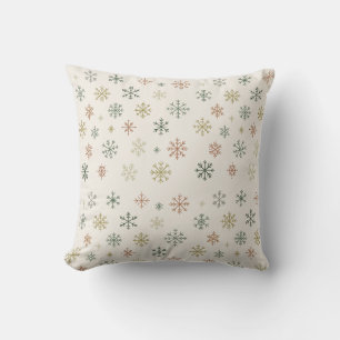 Minimal Snowflakes Seamless Pattern Cushion