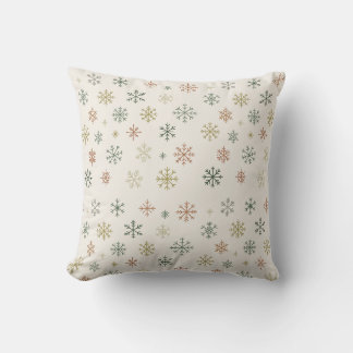 Minimal Snowflakes Seamless Pattern Cushion