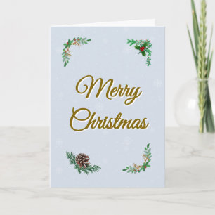 Minimal Snowy Christmas Folded Greeting Card