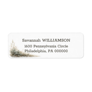 Minimal Snowy Prairie Grass Return Address Label