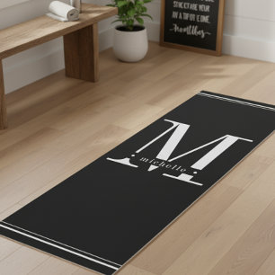 Minimal Soft Black & White Monogram Yoga Mat