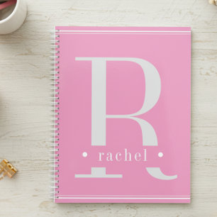 Minimal Soft Pink & White Monogram Planner