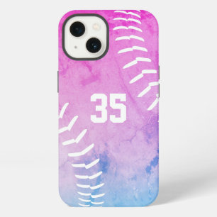 minimal softball girly pastels iPhone 13 case