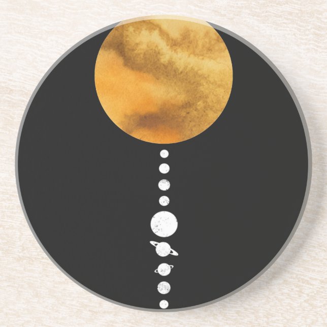 Minimal Solar System Coaster (Front)
