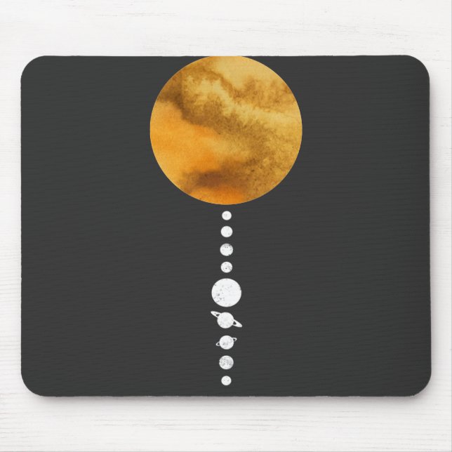 Minimal Solar System Mouse Mat (Front)