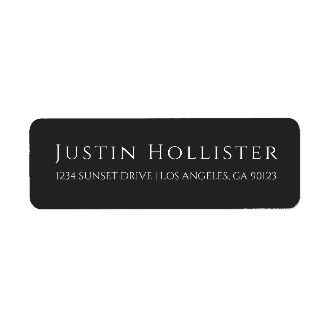 Minimal Sophisticated | Charcoal Return Address (Front)