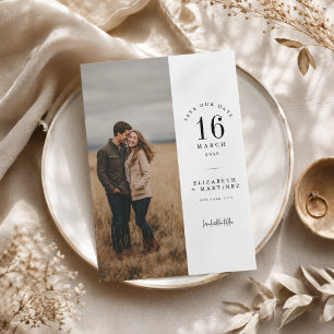 Minimal Split Layout Photo Wedding Save the Date