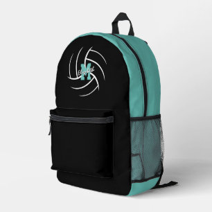minimal sports monogrammed volleyball printed backpack