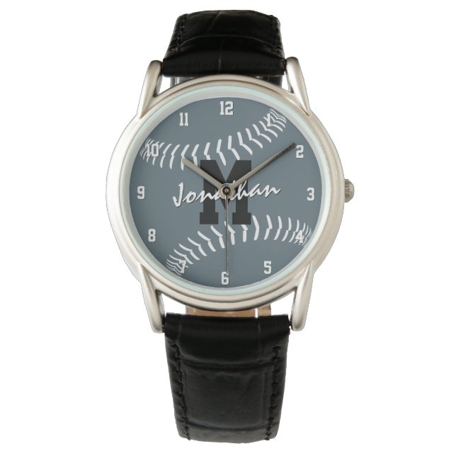 minimal sports slate blue or ANY colour baseball Watch (Front)
