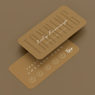 Minimal Spray Tanning Specialist Golden Loyalty Business Card