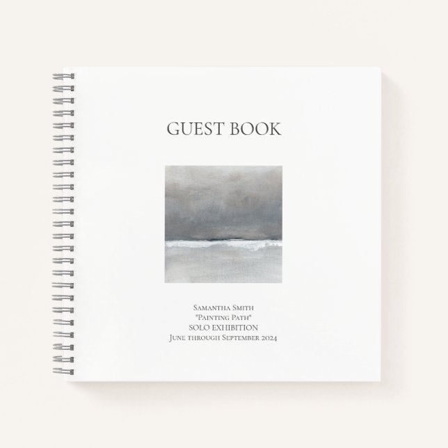 Minimal Square Art Show Exhibition Guest Book  (Front)