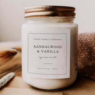 Minimal Square Candle Brand Label Product Sticker