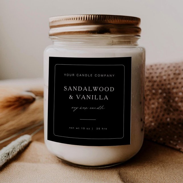 Minimal Square Candle Brand Label Product Sticker (Creator Uploaded)