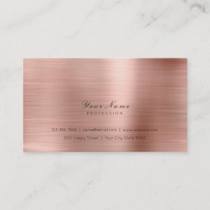 Minimal Steel Copper Pink Gold Delicate Script Vip Business Card
