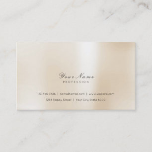 Minimal Steel Pearly Ivory Delicate Script Vip Business Card