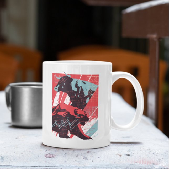 Minimal Stock Market Bull Bear Chart Coffee Mug (Minimal Stock Market Bull Bear Chart Coffee Mug)