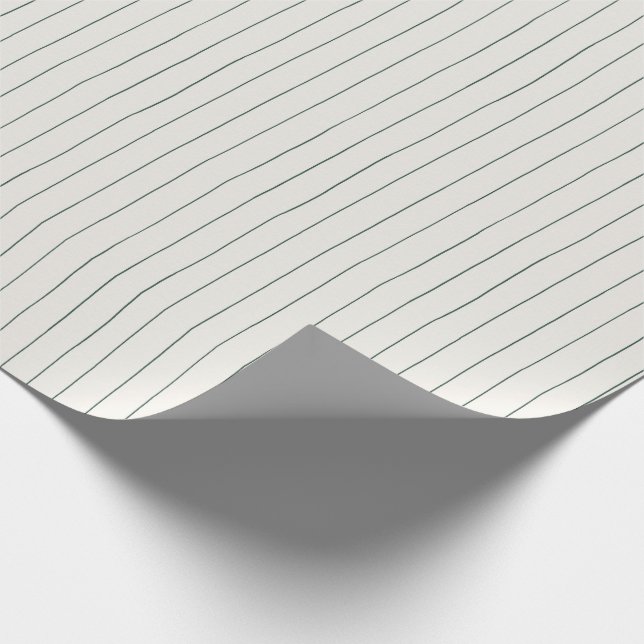 Minimal Stripe Green Christmas Wrap Wrapping Paper (Corner)
