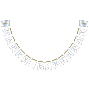 Minimal Stripes Personalized Birthday  Bunting