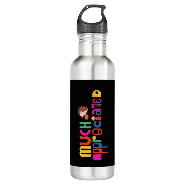 Minimal style colourful much appreciated  710 ml water bottle (Front)
