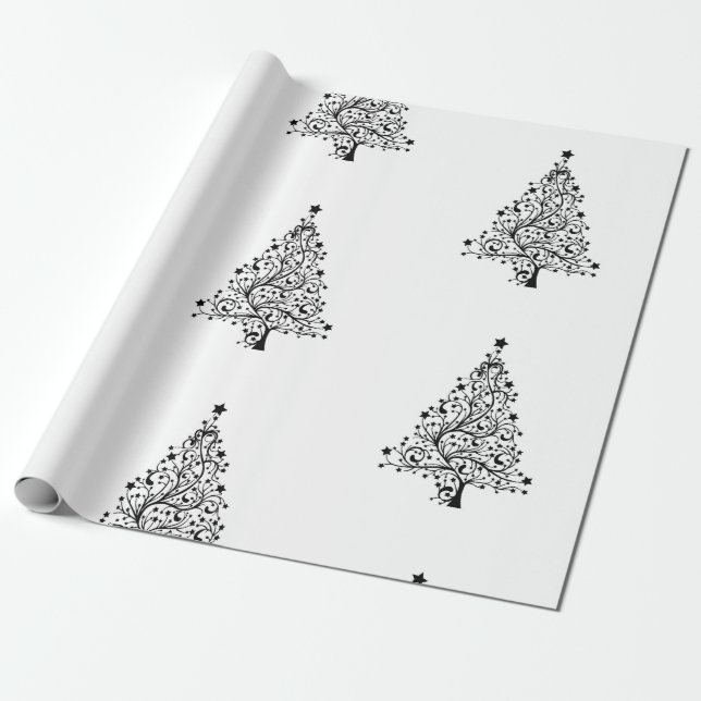 Minimal Style White Wrapping Paper for Christmas (Unrolled)