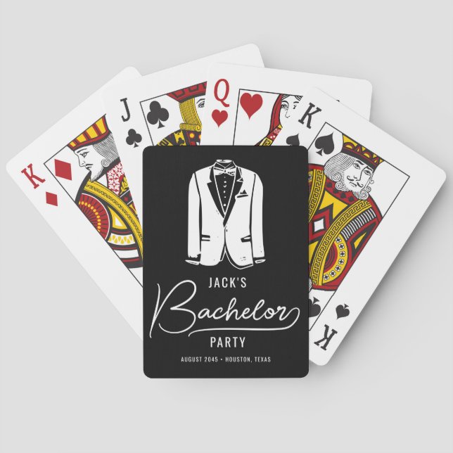 Minimal Stylish Bachelor Party Favours Playing Cards (Back)