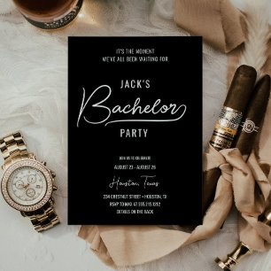 Minimal Stylish Bachelor Party Itinerary and Invitation
