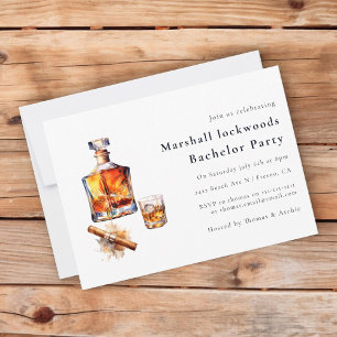 Minimal stylish modern bachelor party invitation