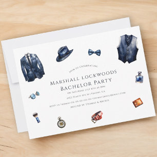 Minimal stylish modern bachelor party invitation